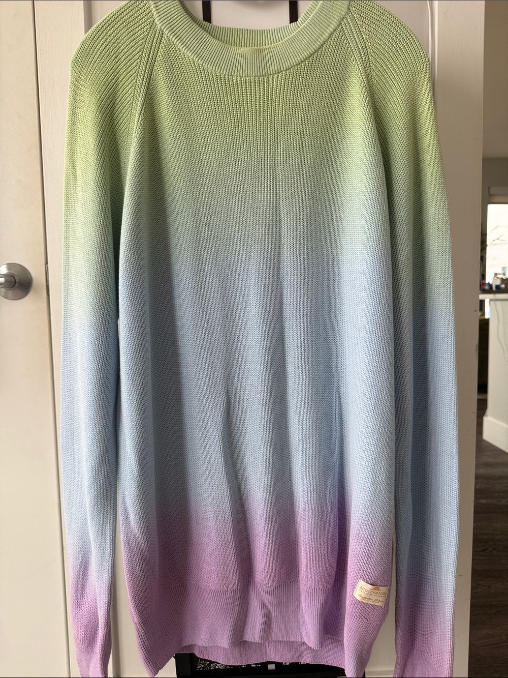 Scotch & Soda Pastel Gradient Crewneck Sweater - Green, Blue, Pink - Picture 10 of 13